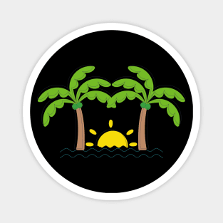 Sunset Palm Tree Magnet